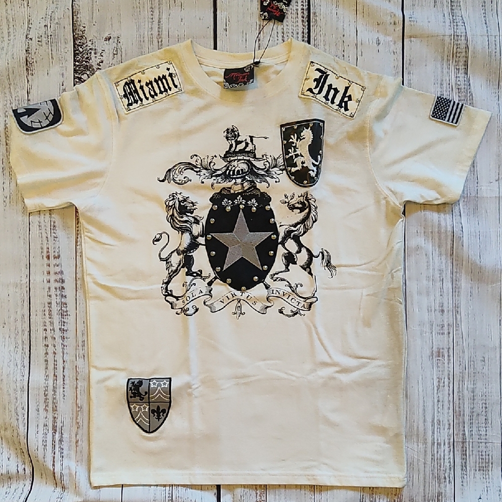 Miami Ink Graphic T-Shirt - Cream and Black